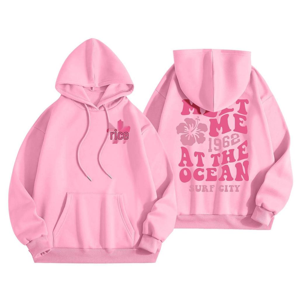 Women's Letter Print Drop Shoulder Hoodie Sweatshirt XS-5XL