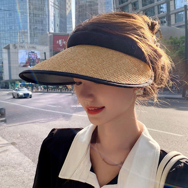 Норвежская базовая повседневная плетеная шляпа, портативная летняя солнцезащитная кепка ivory