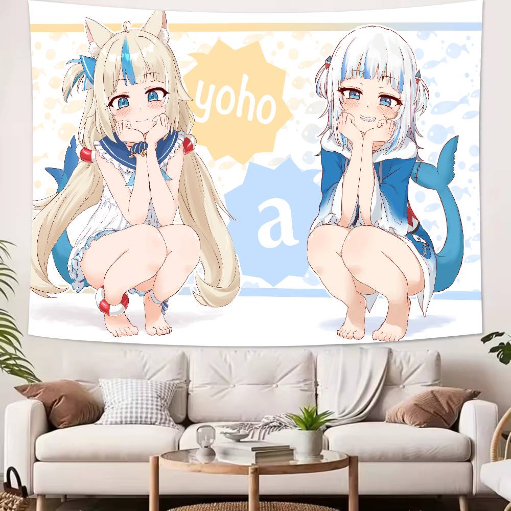 Virtual Artists Kawaii Hot Sameko Saba Tapestry Popular Room Decoration Wall Tapestry Art Room Home Decor Wall Art Decor