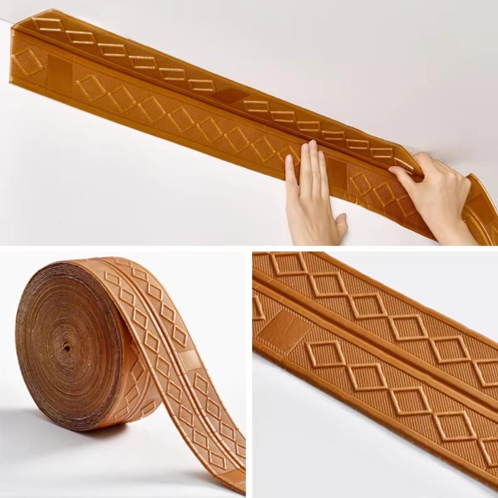 9.2M New Self Adhesive Wall Skirting Border Waterproof Anti-collision 3D Diamond Wallpaper Baseboard Waistline Home