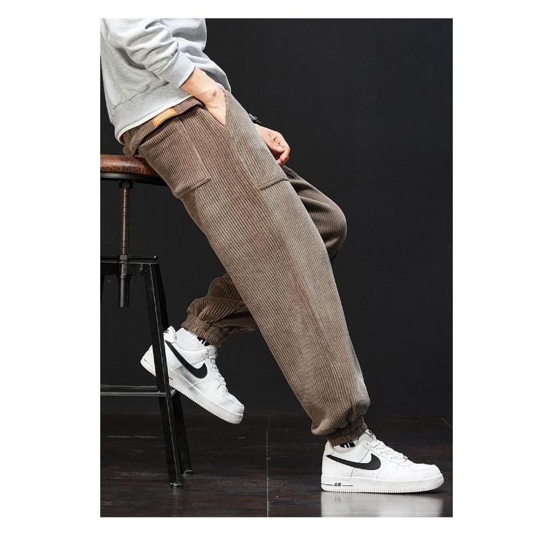 Men's Corduroy Joggers: Trendy, Loose-Fit, Plus-Size, for Spring, Autumn, and Winter