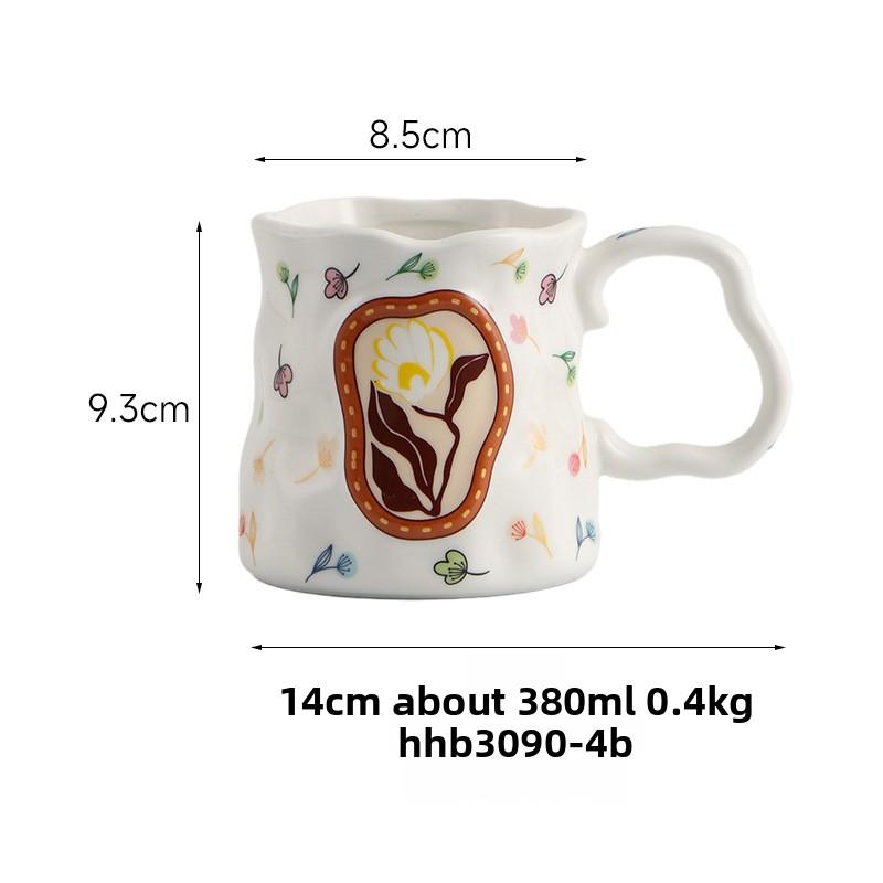 High Value Creative Ceramic Coffee Mug for Women Luxury Home Cafe Cup Exquisite Milk Cup Breakfast Cup Light Luxury