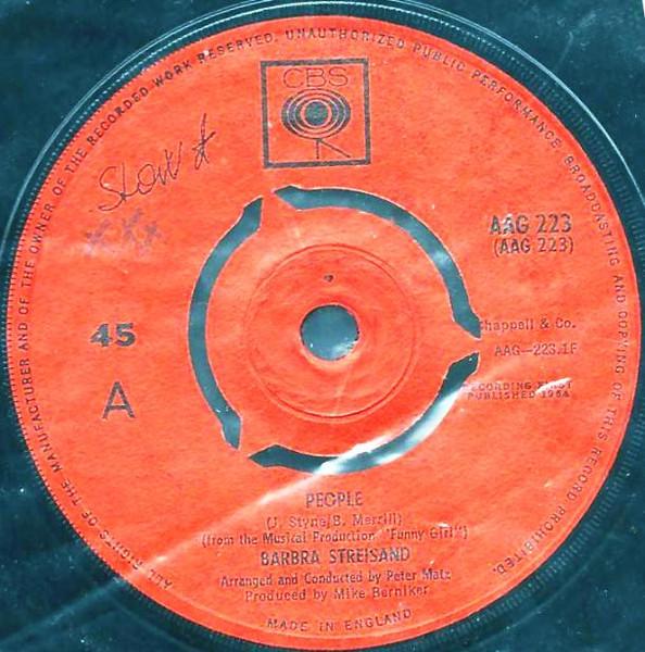 

7inch Record BARBRA STREISAND - People AAG223 CBS 1964 UK Jazz Used