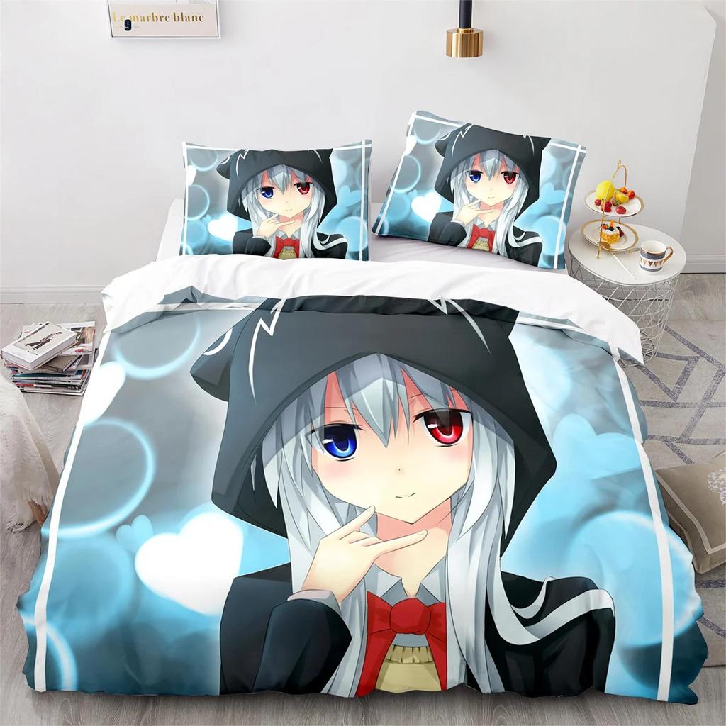 Gacha Life Academia Anime Zestaw Poszwy na Kołdrę z Poszewkami na Poduszki Poliester Nastoletni Dziecięcy Zestaw Pościeli Pełny Queen King Rozmiar Pościel