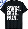 Funny Swim Bike Run Triathlon Design Men Women Triathletes T-Shirt Print On Demand Casual Short Sleeve Tee Camiseta