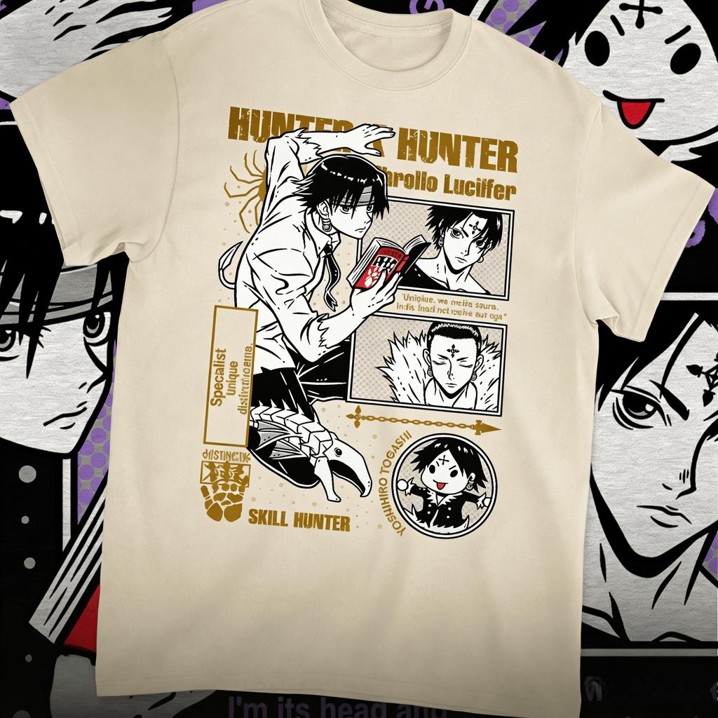 Hunter x Hunter Chrollo Graphic Unisex TShirt Oversized 100 Cotton Unisex ONeck Short Sleeve Y2k Women Popular Streetwear Tee
