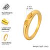Fashion Minimalist Stainless Steel Ring for Women Men, Geometric Embossing Gold Plated Rings, Trendy Finger Jewelry Wedding