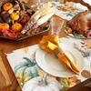Fall Placemats Set of 6 Thanksgiving Pumpkin Table Mats, Farmhouse Sunflower Seasonal Holiday Outdoor Dining Table Place Mats for Home Party
