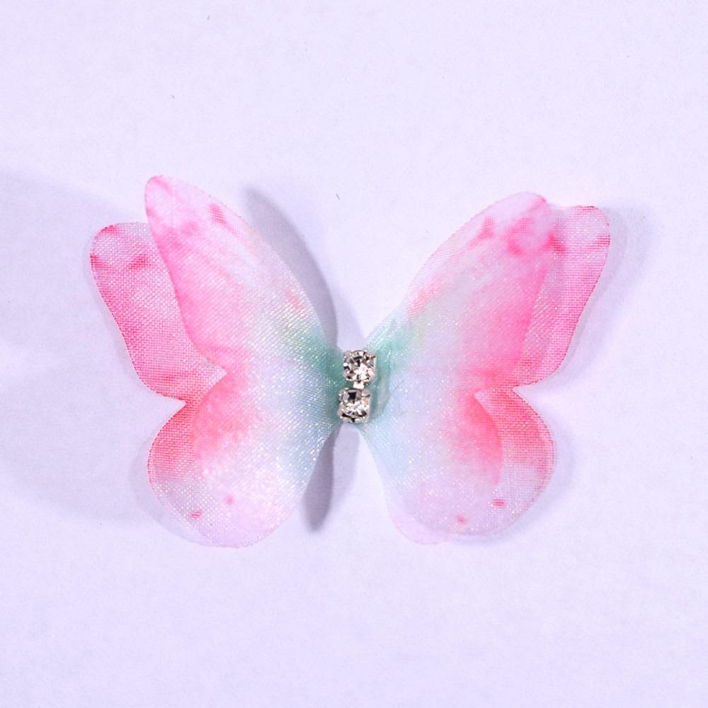 

50 шт. аппликации из органзы с градиентным цветом в виде бабочек, свадебные аксессуары для волос 02