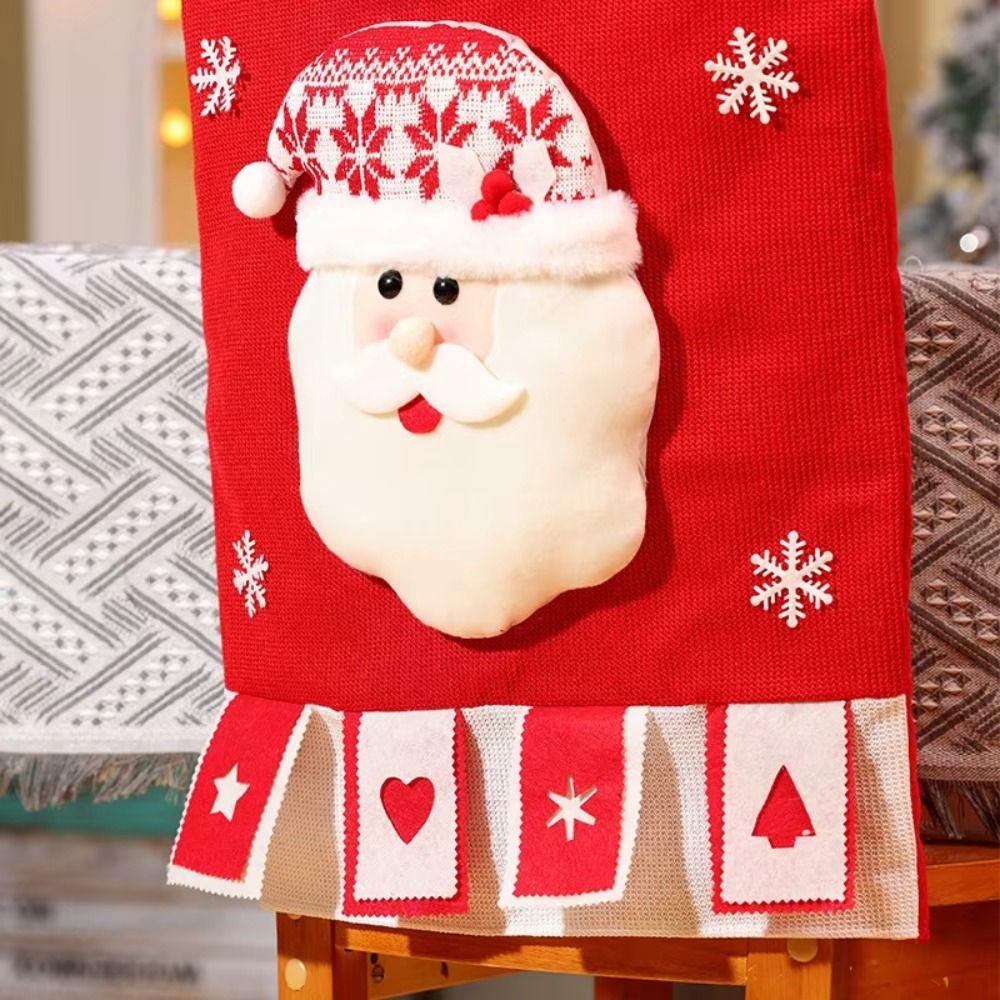 Cartoon Dinner Chair Seat Cover Seat Protector Wear for Chairs Christmas Chair Cover Party Decor