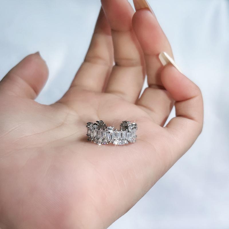 2026 French Light Luxury Heavy Industry Full Diamond Zircon Open Ring Women s High Sense Niche Personality Fashion Spice Girl Temperament Ring Resizable