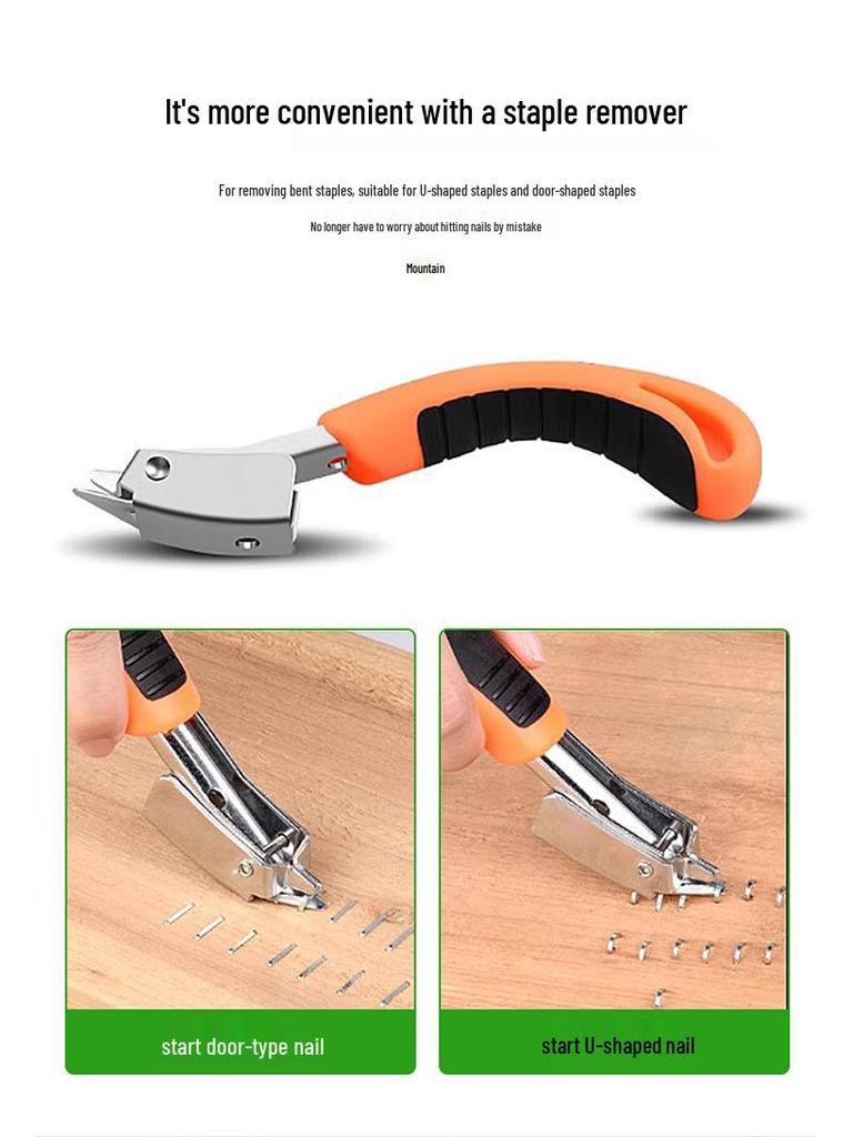 Manual Pneumatic Nail Gun: Brad Nailer, Steel Nailer, U-Shaped & Straight Nails for Wire Trough and Woodworking.