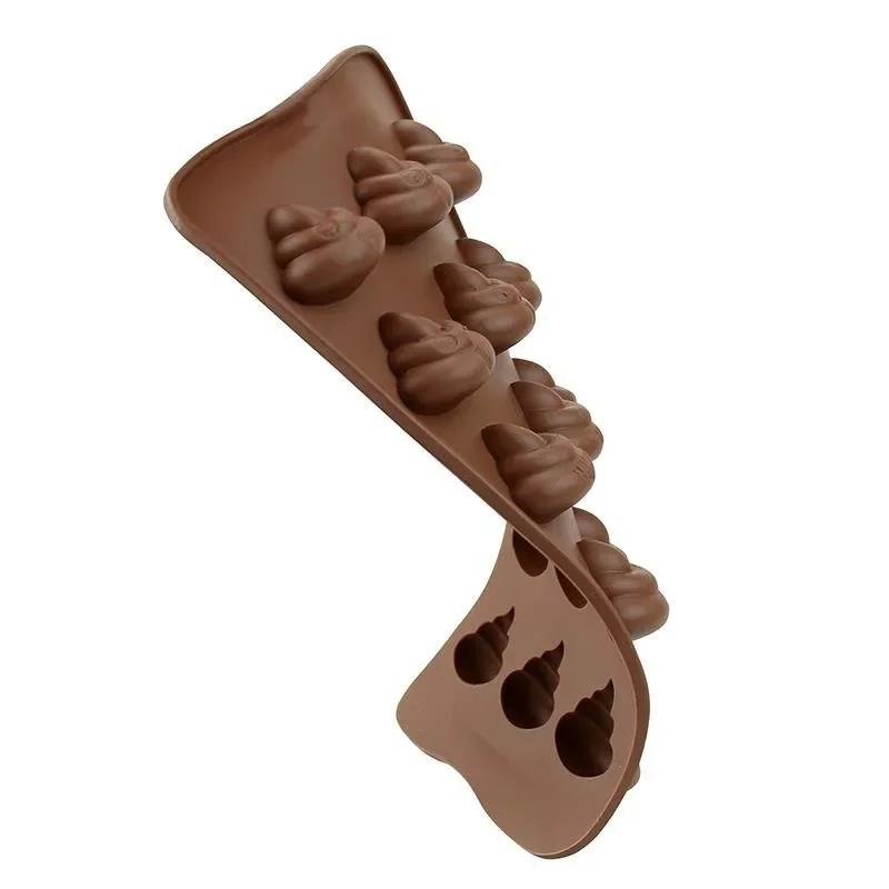1pc 3D Poop Shape Chocolate Candy Jelly Silicone Mold Cake Tools Baking Utensils