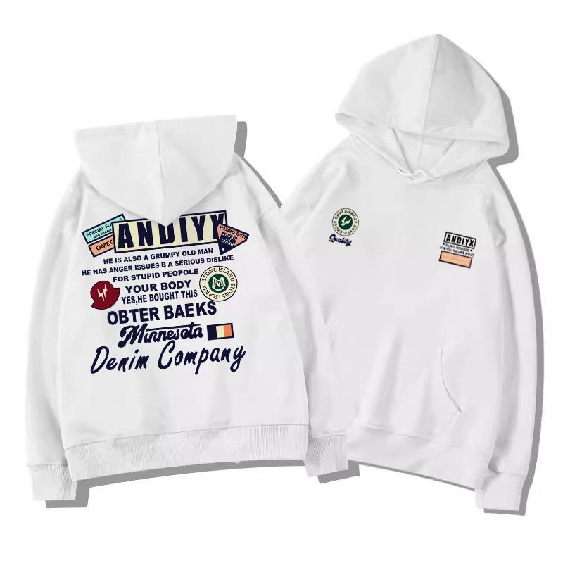 

Men s Street Style Letter Print Hoodie - New Autumn/Winter Casual Top XL
