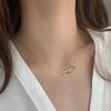 S925 Sterling Silver Geometric Square Necklace with Rhinestone Pendant, Simple Korean Style Clavicle Chain for Women