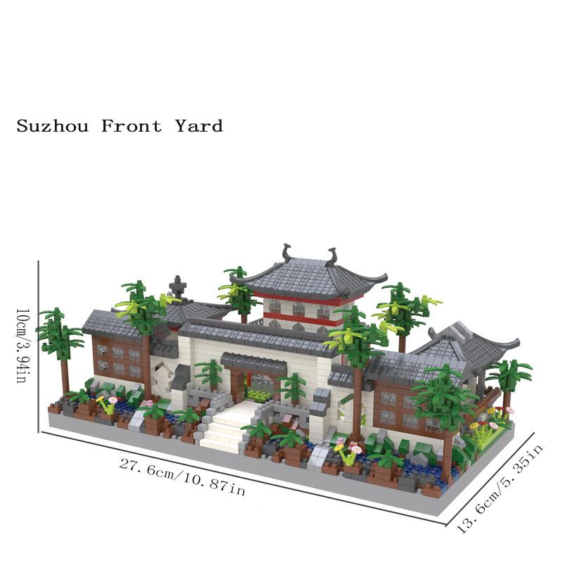 Suzhou Garden puzzle mikročástice sestavení typ stavební blok etnický styl stavebnice hračka