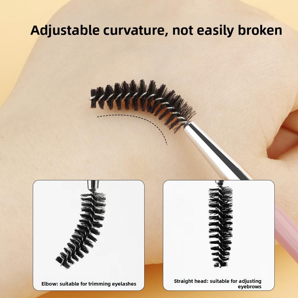 Rancai new eyelash brush, eyebrow comb, makeup brush, wooden handle dual-purpose portable eyelash tool, eyelash brush.