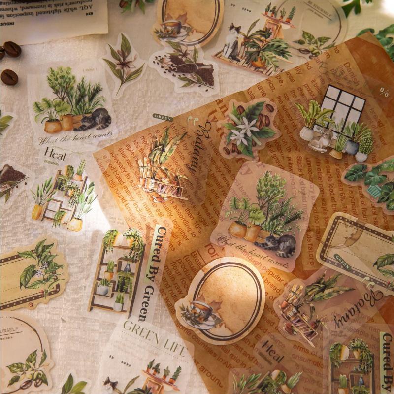 30-Sheet Vintage Coffee Theme Sticker Pack, Retro Coffee Culture Designs & Crisp Details, Perfect for Journal Embellishment