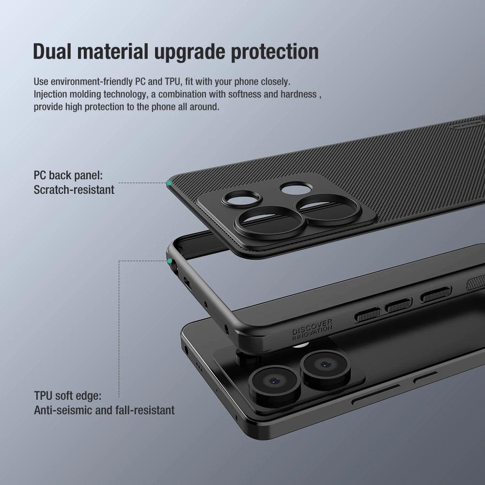 Per Xiaomi Redmi Note 13 Pro 5G Custodia Nillkin Pannello Rigido in PC Scudo Opaco Custodia con Telaio Morbido Copertura 360 Antiurto