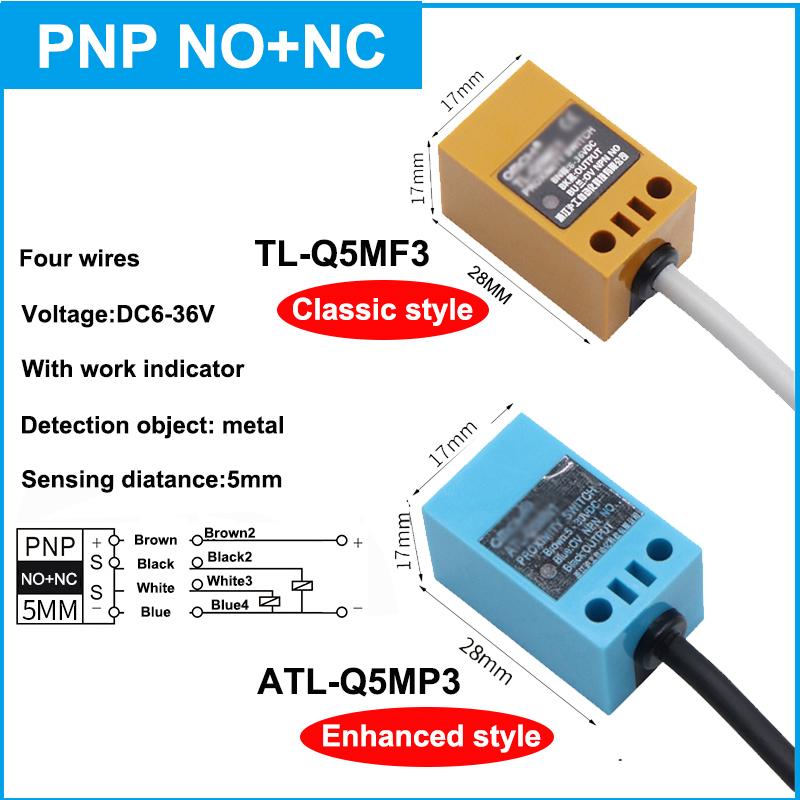 Waterproof Inductive Metal Proximity Switch Square Sensor TL-Q5M NPN PNP NO NC DC 6-36V AC90-250V