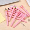 5Pcs Cute Cartoon Kawaii Animal Gel Pens Black Ink Straight Liquid Writing Neutral Pen Student School Office Stationery Holiday Gift Novelty Stationel