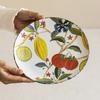 Pastoral Fruit Pattern Ceramic Plate Household High-Value Tableware Plate Salad Plate Round Plate Vegetable Plate