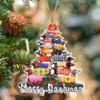 Acrylic Book Christmas Tree Pendant 2D Parrot  Christmas Tree Ornaments  Home