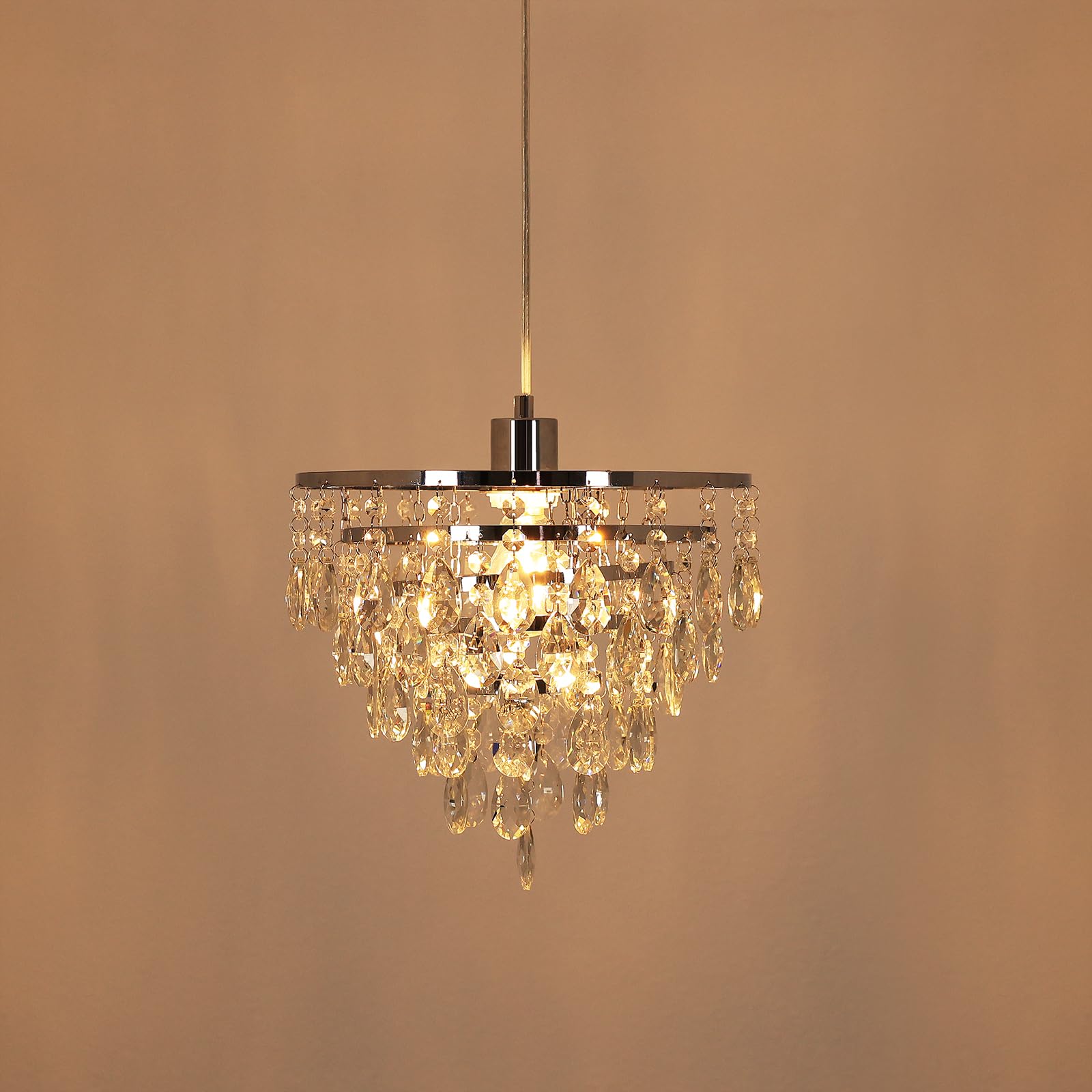 

Crystal Chandelier, Living Room Ceiling Light, Pendant Light, Single 9W, E26 Base, Glass Crystal, Affordable, Nordic, Romantic, Dining Room,