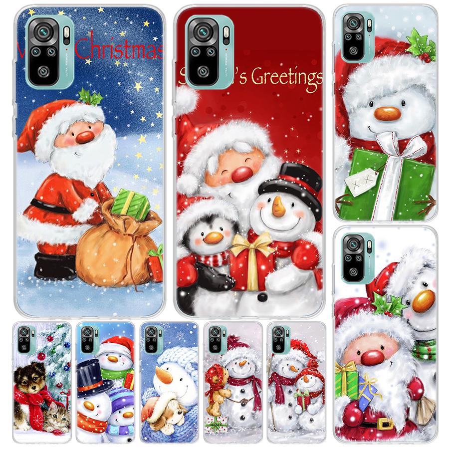 Merry Christmas Cartoon Cute Snow Cover For Xiaomi Redmi Note 14 13 12S 12 11 Pro Plus Phone Case 11S 10S 10 11E 11T 14Pro 13Pro