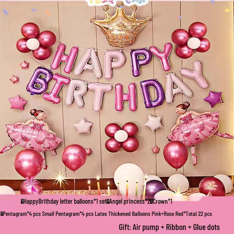 Free Shipping High-End Birthday Balloon Decoration Set for Adults & Kids - Creative Party Layout