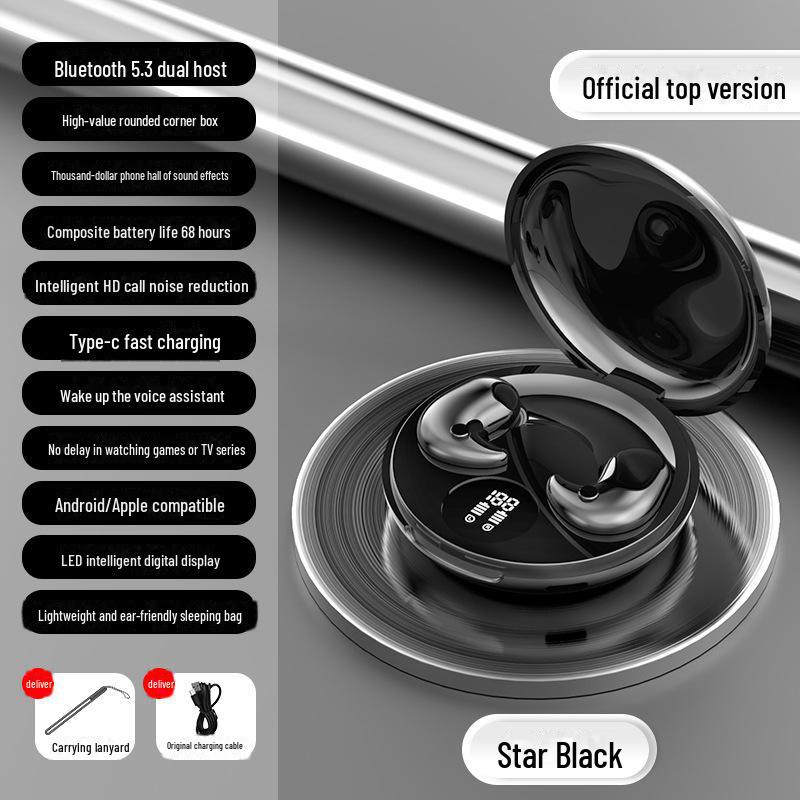 

Y29 Справжні бездротові Bluetooth навушники для сну: Компактний, Невидимий, Тривалий час роботи від батареї, Шумозаглушення Y29 чорний