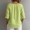 Women's Casual V-Neck Long Sleeve T-Shirt Loose Fit Pullover Color Top