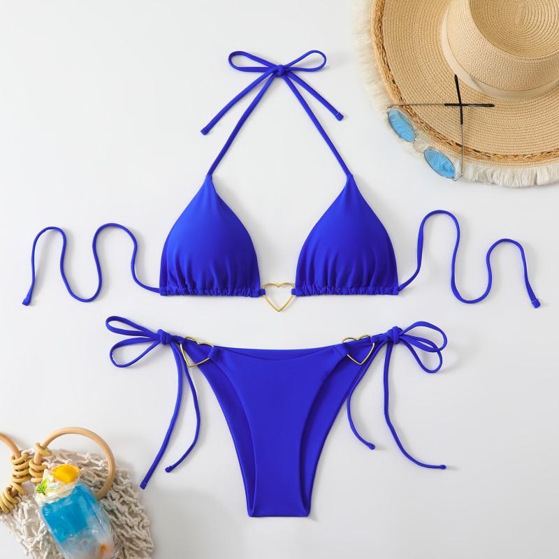 26 Bikini Trojúhelníkový Košíček Sexy Rozdělené Plavky Jednobarevné