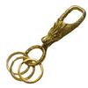 DAZUMA Dragon Head Keychain with Carabiner, Strap, Good Luck, Feng Shui, Money Luck, Blue Dragon, Smart Key, Car, Triple Dragon (Gold)