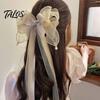 Colorful Bow Hair Accessory 1/2Pcs Women Smooth Satin Bowknot Versatile Decoration Clips Leopard Print Long Tail Design Accessories Charming Hairpin