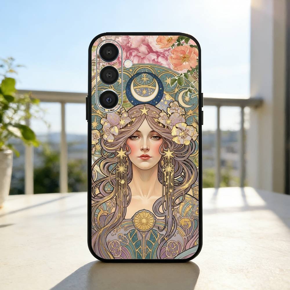 ART A-Alphonse M-Mucha Phone Case For Samsung A73,72,71,53,52,51,22,91,80, Soft Black Cover Samsung a41