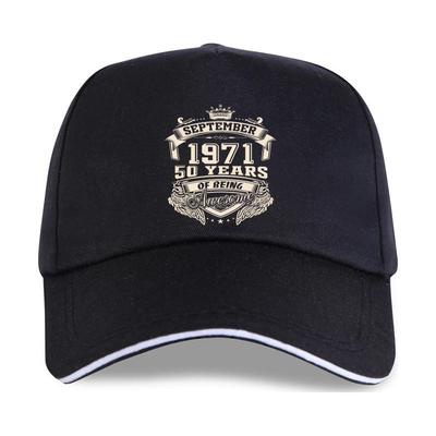 Gorra nueva sombrero Nacido en septiembre de 1971 50 años de ser asombroso Talla grande Gorra de béisbol de algodón Personalizada