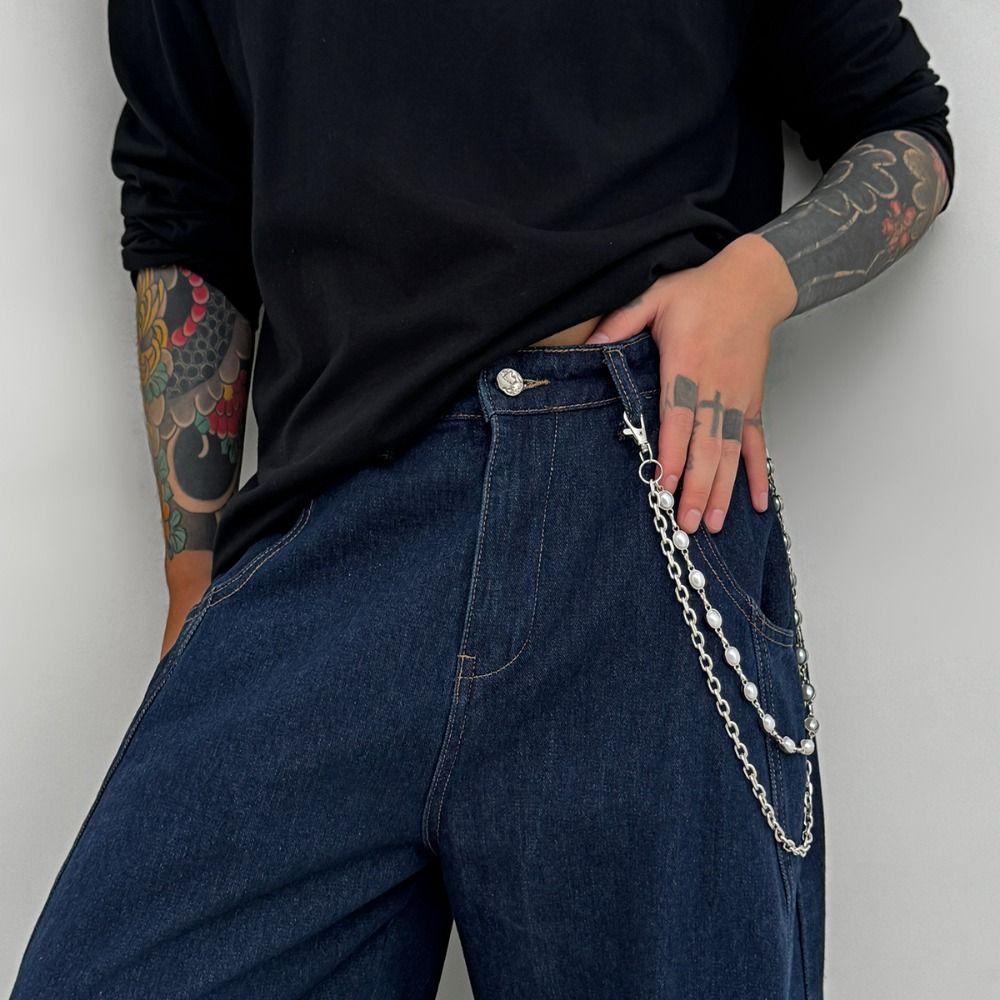 Tassel Pearl Waist Chain Turquoise Pants Chain Retro Punk Belt Chain  Jeans