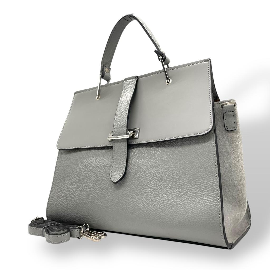 Used CAMELLIAHandbag gray leather/Suede Women