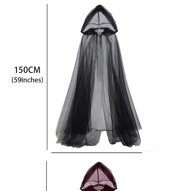 Halloween Grim Reaper Witch Hooded Cloak Costume for Cosplay and Role-Playing