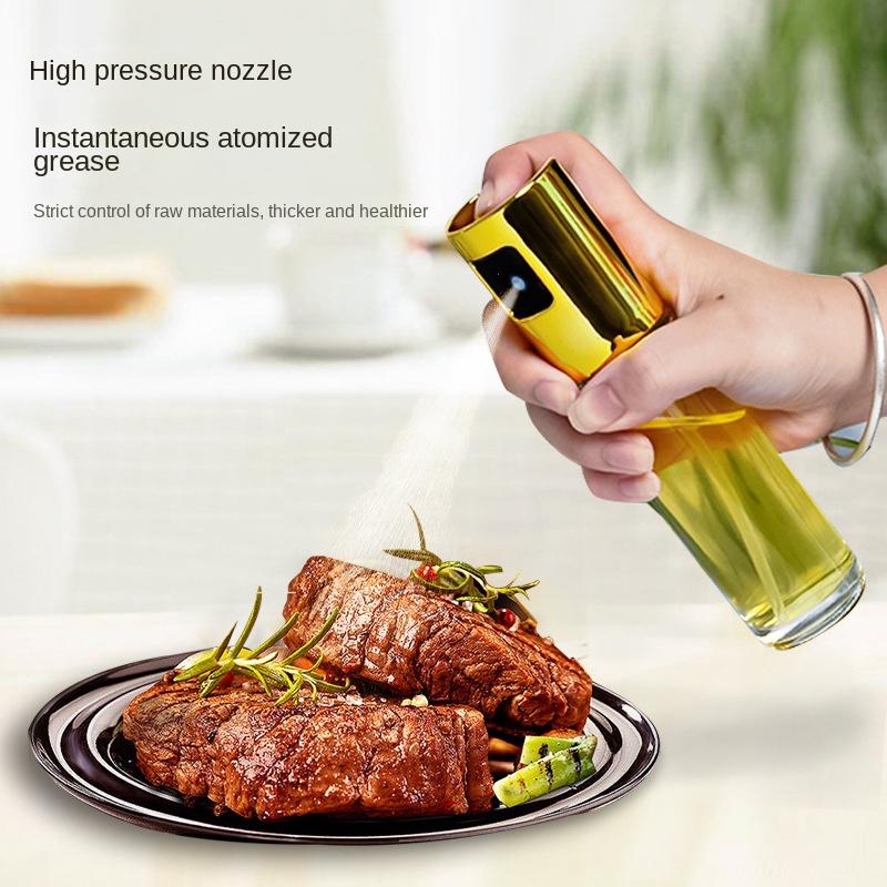 Flacone spray per olio a pressione domestico flacone spray per olio senza appendere barbecue atomizzazione sigillata spesso articoli da cucina vaso per olio in vetro