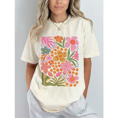 Short-Sleeved T-Shirt With Floral Design