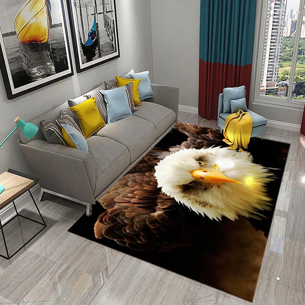 Dywan z Orłem 3D Dywan ze Wzorem Drapieżnego Zwierzęcia Dywan do Salonu na Sofę Dywan do Łazienki Antypoślizgowy Dywan do Sypialni Dywan do Kuchni Dekoracyjne Dywany Strefowe