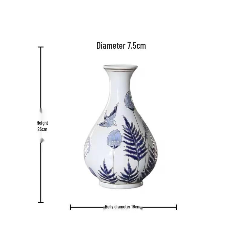 Chinese Retro Blue and White Porcelain Vase for Elegant Flower Arrangements
