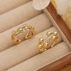 HECHENG Copper Metal Shining Exquisite Korean Horseshoe Bead Ring Suitable for Men and Women Simple Adjustable Zircon 1 Piece