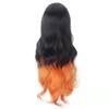 Demon Slayer Kuroko Tidou - Naturally Dark Hair with A Gradual Transition To Orange-yellow, Long Curly Hair, Two-tone Cosplay Wig