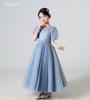 Kayiyasu Long Dress for Puff Perfect for Piano Flower Girl Kindergarten Entrance Junior Ages Girls, Children's Dress, Sleeves, Recitals, Performances,