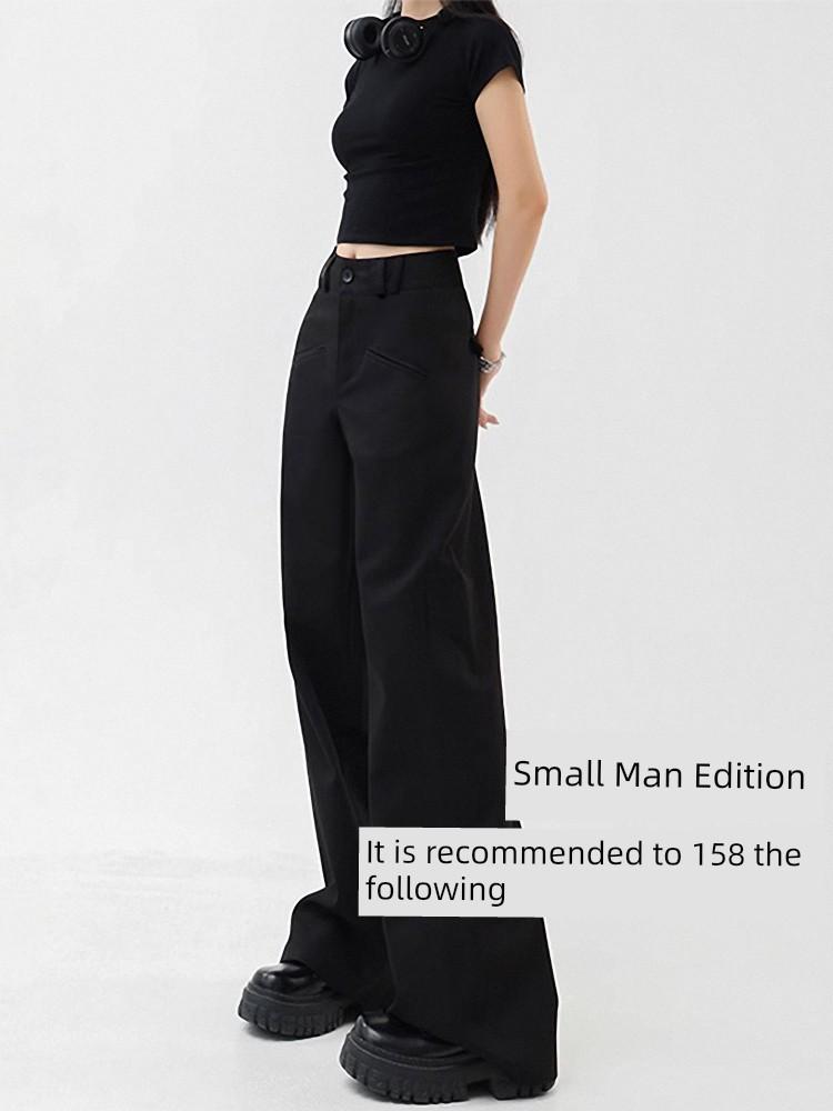 mm Black Autumn Fat Sister Pear Shapes Suit Pants M
