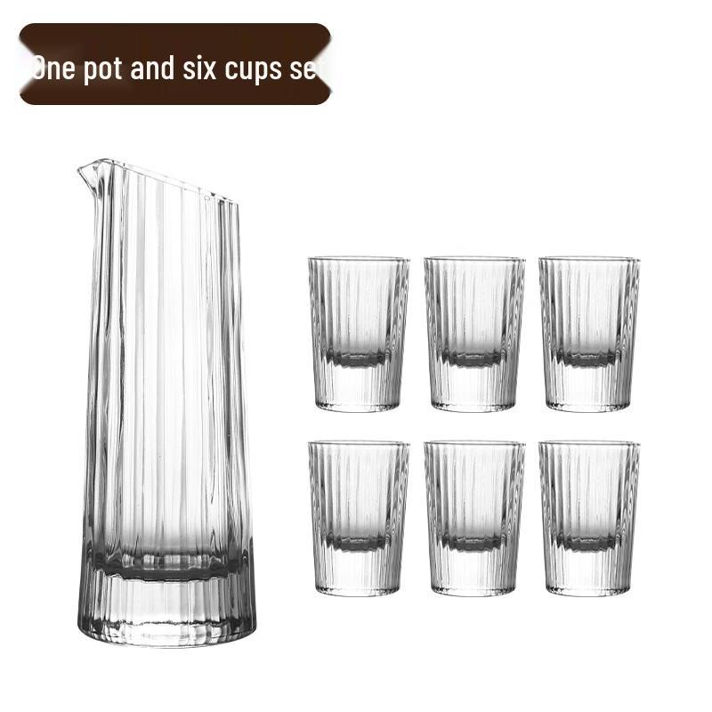OIMG Chinese Glass Baijiu Decanter and Cup Set