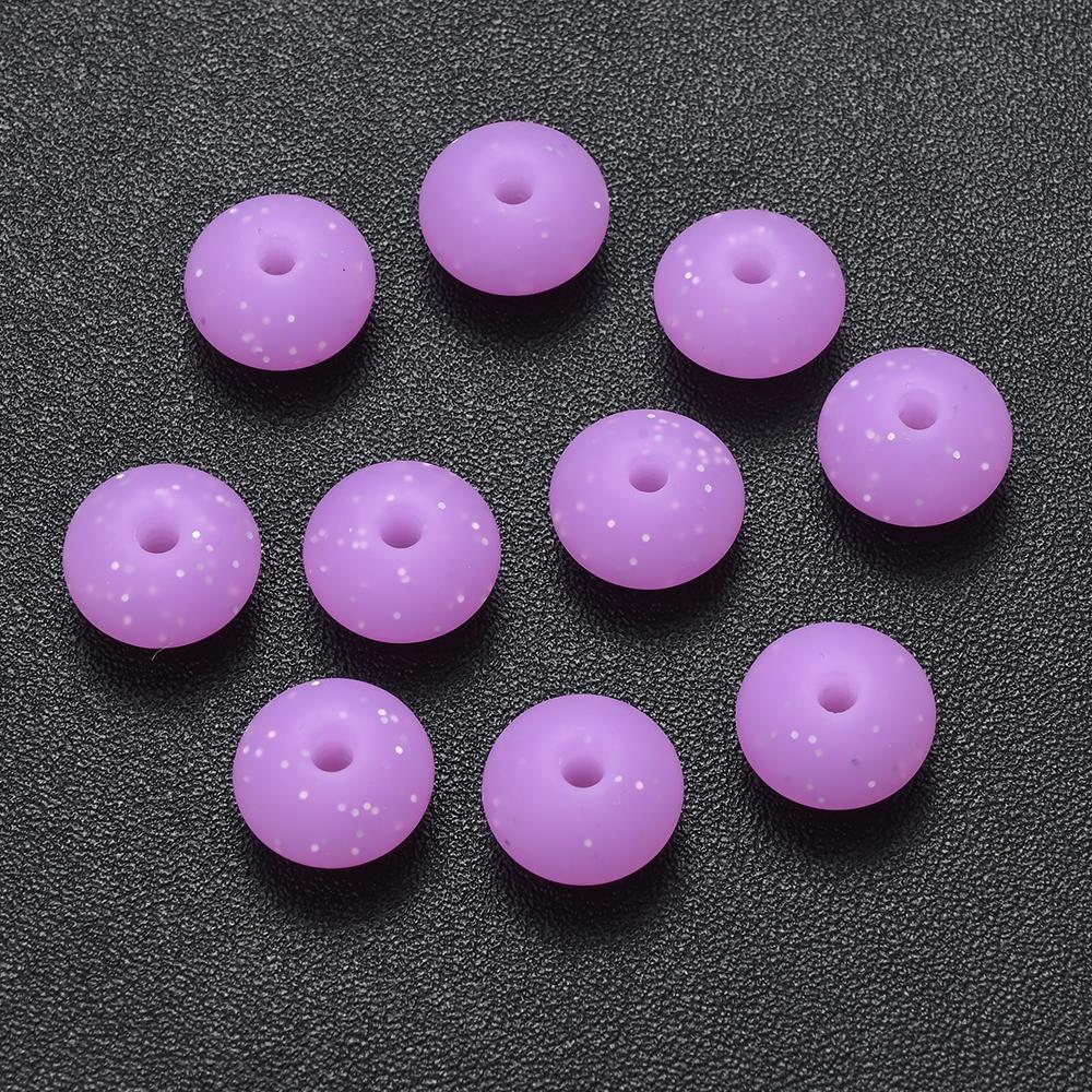 12mm 50Pcs Silicone Luminous Spacer Beads BPA Free Chewable Teething Beads Pacifier Teether DIY Necklace Accessories